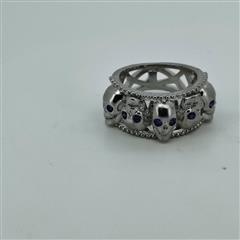 Amethyst Unisex Silver & Stone Ring 925 Silver 6.7g Size:6